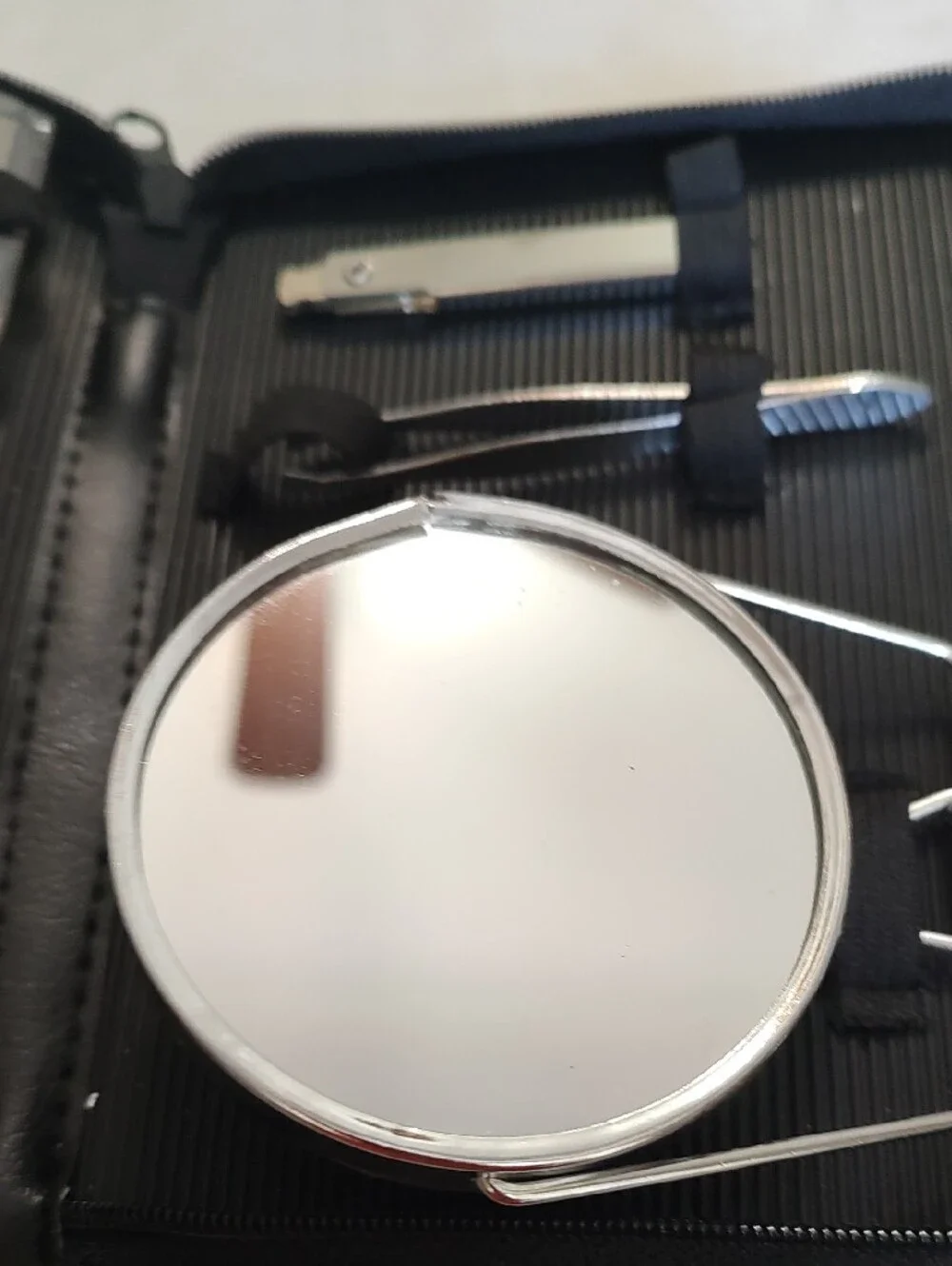 Men's Black Grooming Kit with Mirror - Compact Travel Set